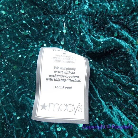 New! MORGAN & CO Green Sequined‎ Hi-lo Velvet Fit + Flare Dress , 18W - Picture 3 of 16